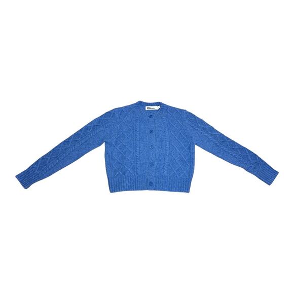 Jill Roberts Sweaters - Jill Roberts Blue Cashmere Cable Knit Sweater Small